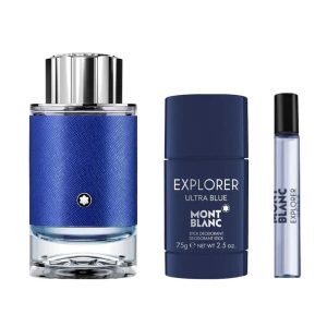 Mont Blanc Explorer Ultra Blue for Men EDP 3 Piece Perfume Gift Set 100ml at Ratans Online Shop - Perfumes Wholesale and Retailer Fragrance