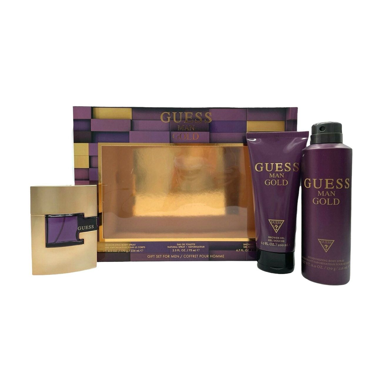 Guess Gold 3 Piece Gift Set For Men at Ratans Online Shop - Perfumes Wholesale and Retailer Fragrance