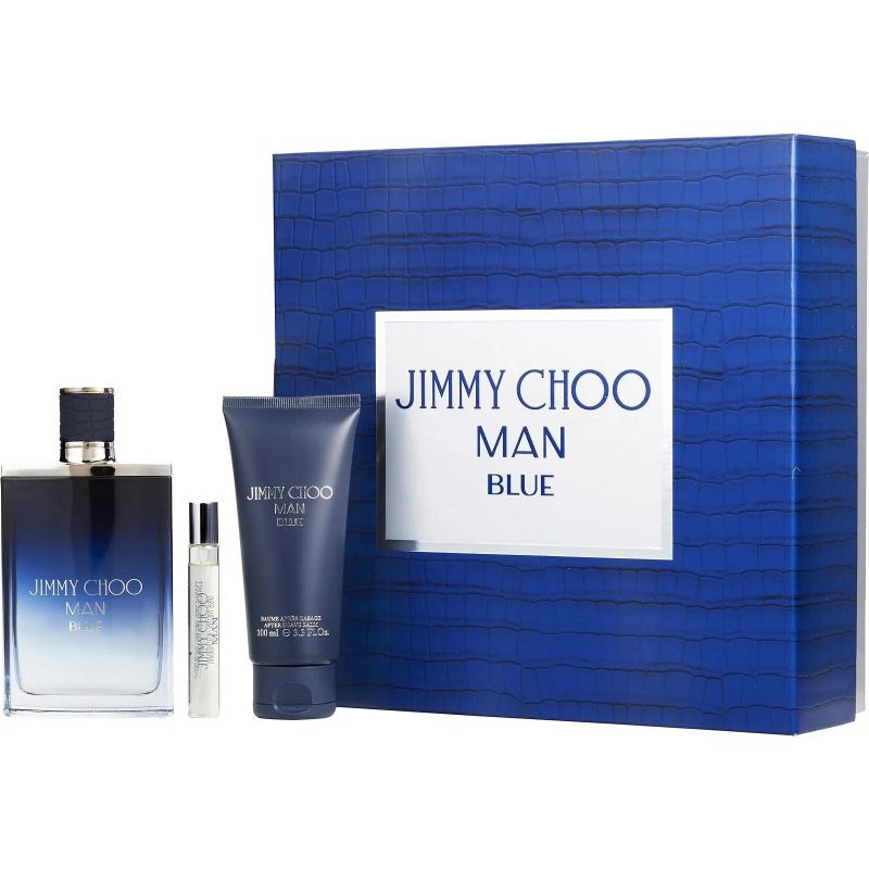 Jimmy Choo Man Blue For Men Eau de Toilette 3 Piece Gift Set 100ml at Ratans Online Shop - Perfumes Wholesale and Retailer Fragrance