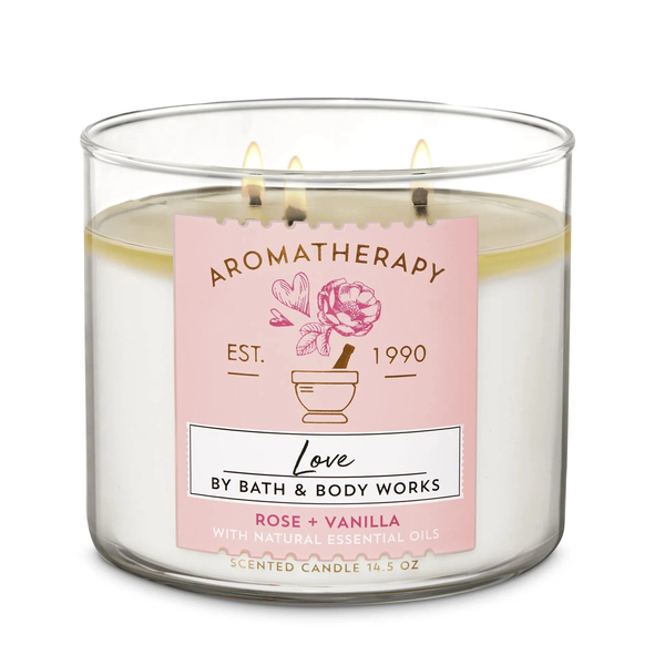 Bath & BodyWorks Love Rose Vanilla 3-Wick Scented Candle at Ratans Online Shop - Perfumes Wholesale and Retailer Candles