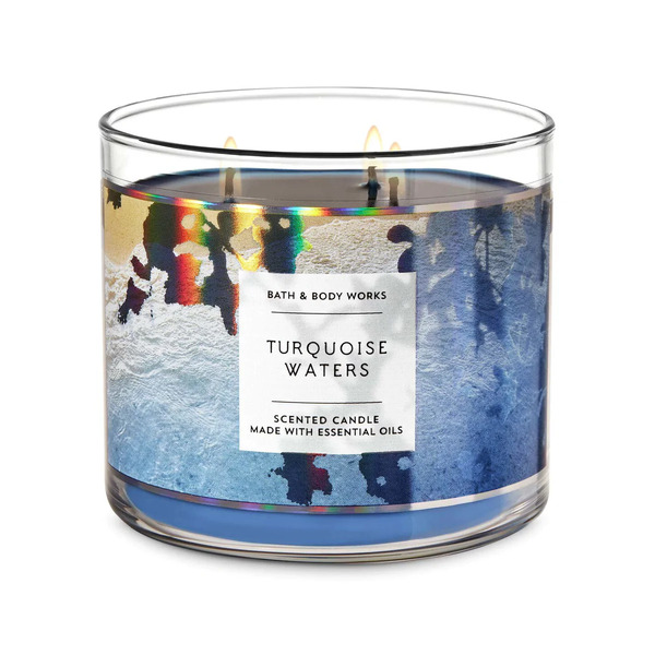 Bath & BodyWorks Turquoise Waters 3-Wick Scented Candle at Ratans Online Shop - Perfumes Wholesale and Retailer Candles