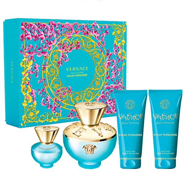 Versace Dylan Turquoise 4 Piece Perfume Gift Set for Women 100ml at Ratans Online Shop - Perfumes Wholesale and Retailer Gift Set