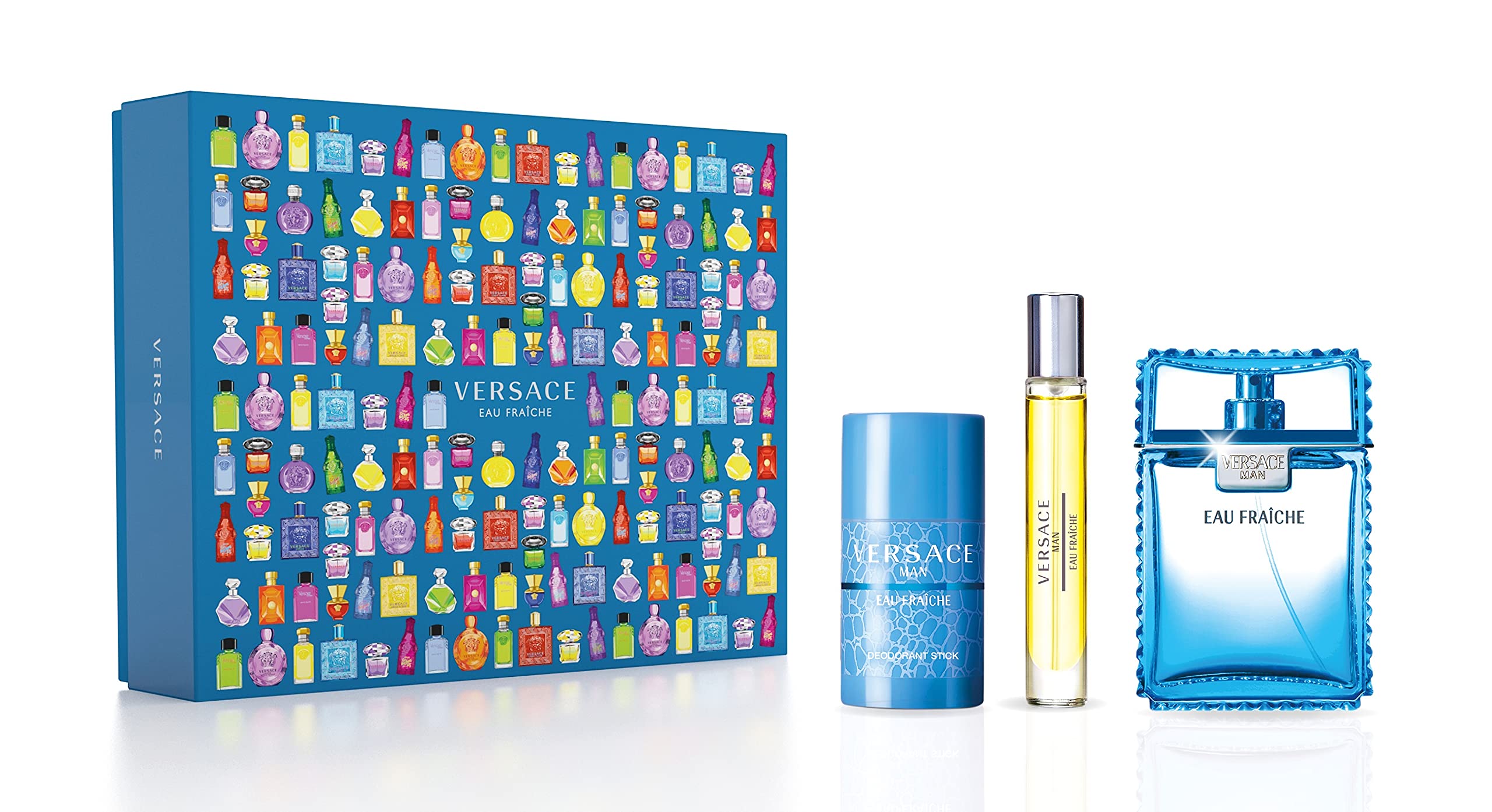 Versace Eau Fraiche Eau De Toilette 3 Piece Gift Set For Men 100ml at Ratans Online Shop - Perfumes Wholesale and Retailer Fragrance