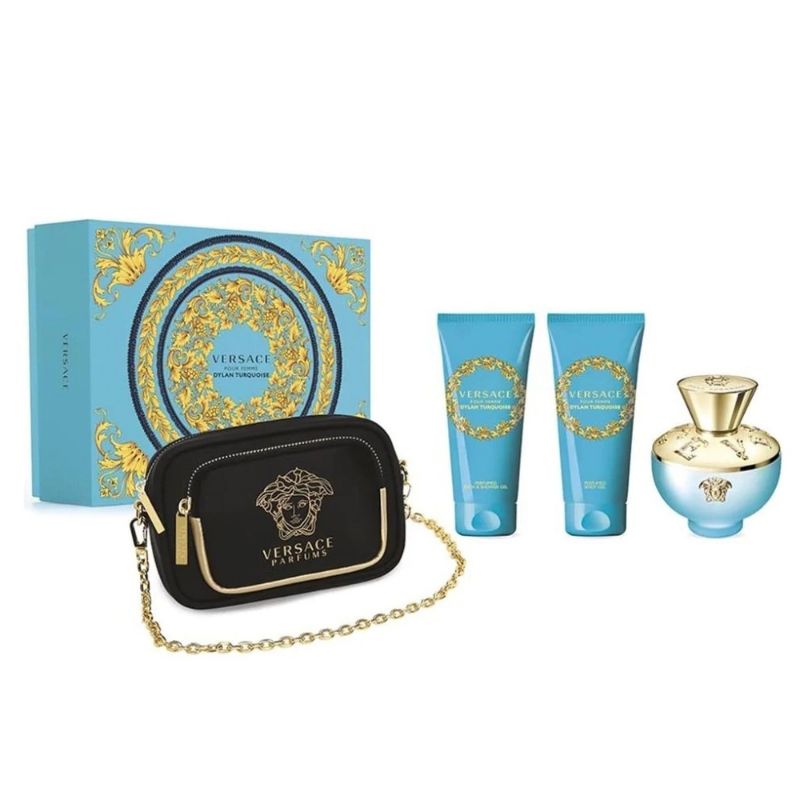 Versace Dylan Turquoise Pour Femme EDT 4 Piece Perfume Gift Set For ...