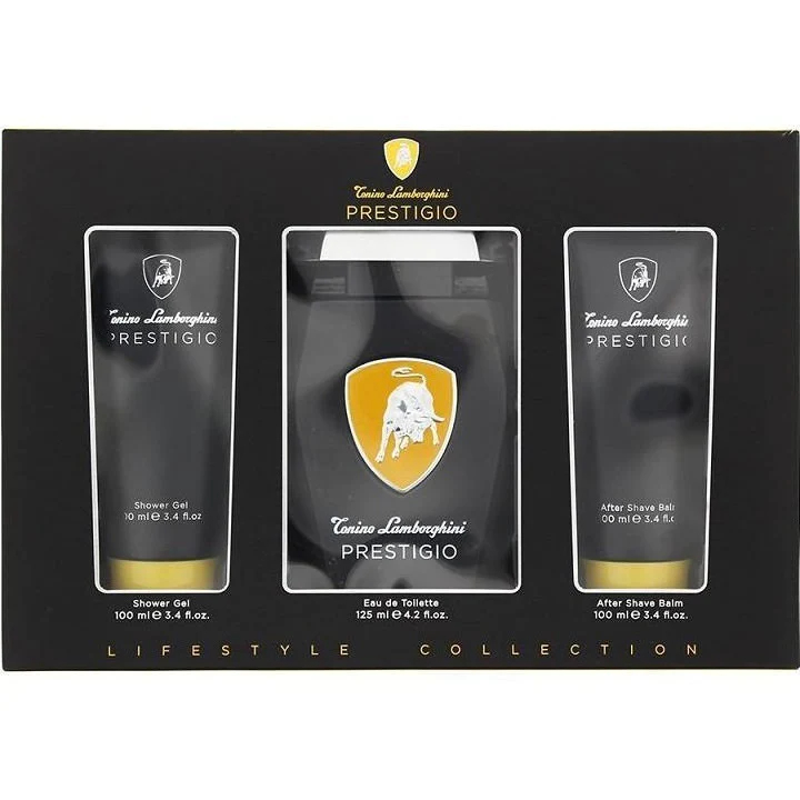 Tonino Lamborghini Prestigio Eau De Toilette 3 Piece Gift Set for Men 125ml at Ratans Online Shop - Perfumes Wholesale and Retailer Fragrance