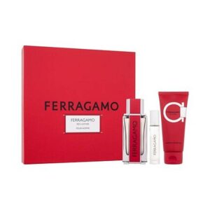 Salvatore Ferragamo Ferragamo Red Leather 3 Piece Gift Set for Men ( Eau De Parfum100ml+ Eau De Parfum10ml+Shampoo And Shower Gel 100ml) Set at Ratans Online Shop - Perfumes Wholesale and Retailer Fragrance